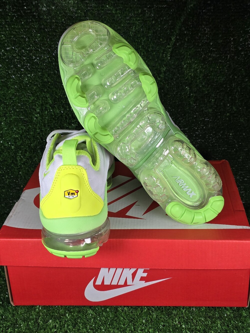 Nike Air Max Vapormax Tennis 🎾 🍏 Green Plus Men Sneakers White Men Brand New - Picture 14 of 16